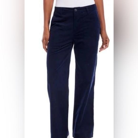 Weatherproof Vintage Ladies' Wide Leg Corduroy Pants, Navy 12 - Picture 1 of 7
